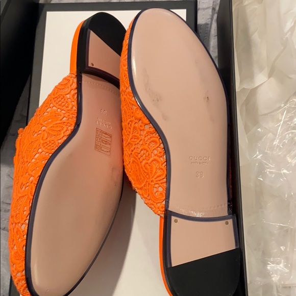 Gucci orange princetown lace mules NWB 39 - Picture 7 of 9